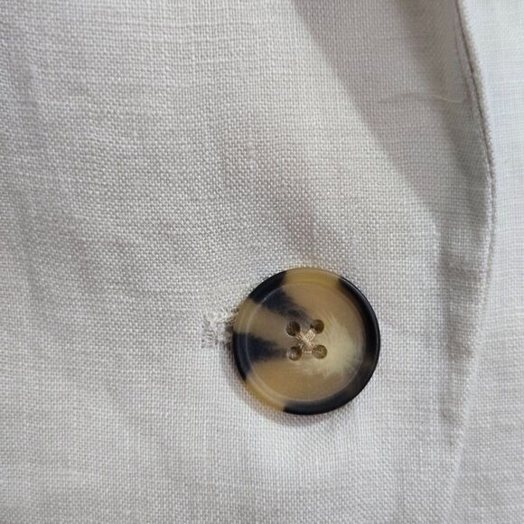 Quince Womens XL European Linen Structured Blazer Sand Jacket Clean Girl NWOT - Picture 7 of 13